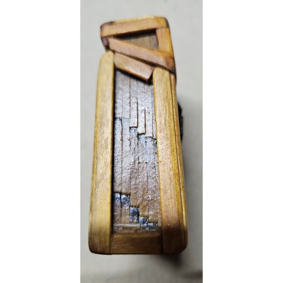 Trench Art Cigarette Box Cover Made With Paper Matches Prison Or Tramp Art 1940s - Picture 6 of 8